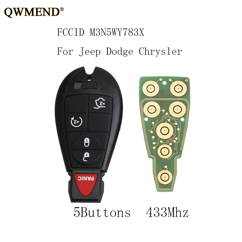 QWMEND 5 кнопок полный дистанционный ключ DIY для Jeep Grand Cherokee 2008 2009 2010 2011 2012 2013 M3N5WY783X 433