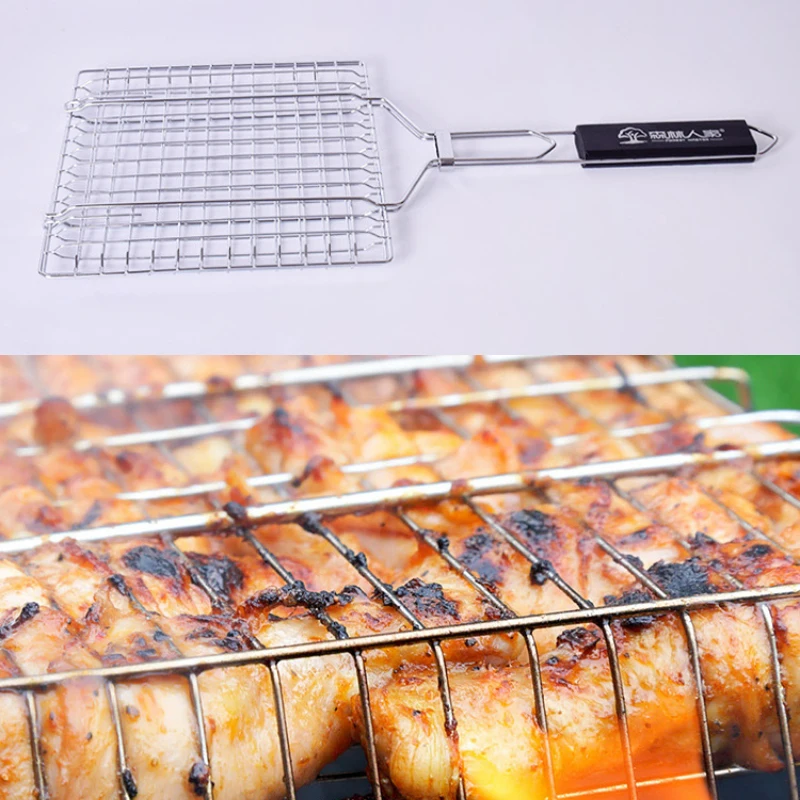Stainless Steel/BBQ Fish Meat Net Barbecue Grill Mesh-Wire Clamp Outdoor Picnic Stainless Steel/BBQ Fish Meat Net Barbecue Grill Mesh-Wire Clamp Outdoor Picnic