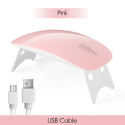 6 Вт Сушилка для ногтей Светодиодный УФ лампа микро USB гель лак отверждающая машина для домашнего использования Инструменты для дизайна ногтей для ламп маникюрный набор - Цвет: pink