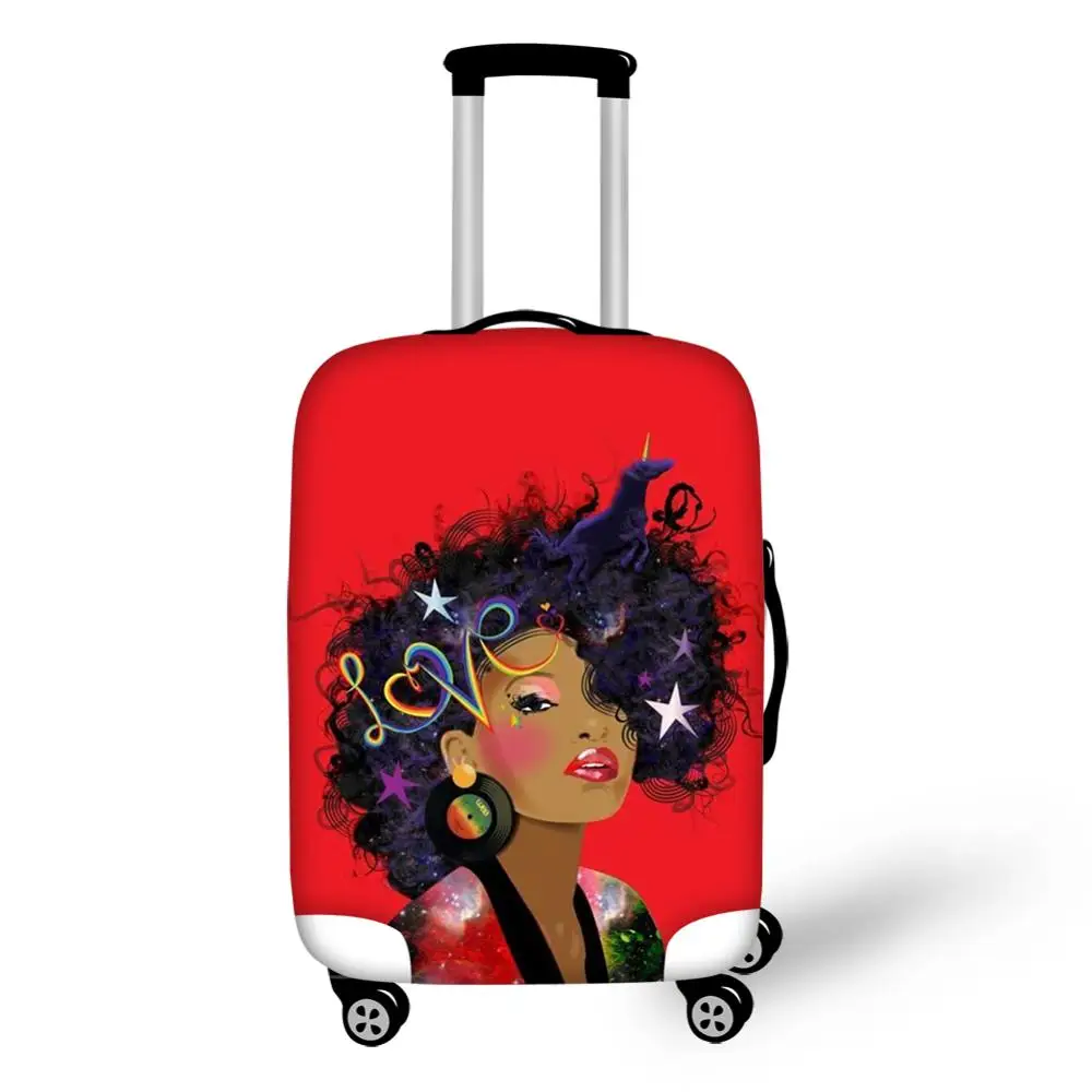 

Thikin African Women Travel Luggage Cover for Teens Cartoon School Trunk Suitcase Protective Cover Travel Bag Protector Jacket
