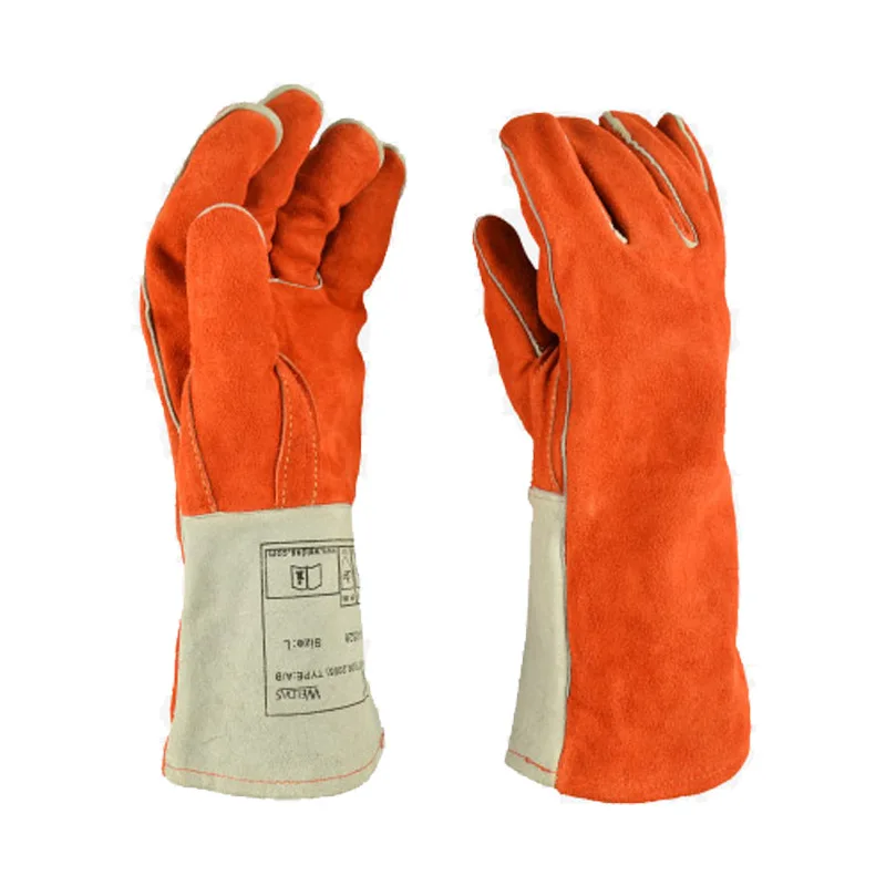

BUYBAY Working Gloves Cowhide Leather Men High Temperature Welding Gloves Safety Protective heatproof Wear-resisting Gloves