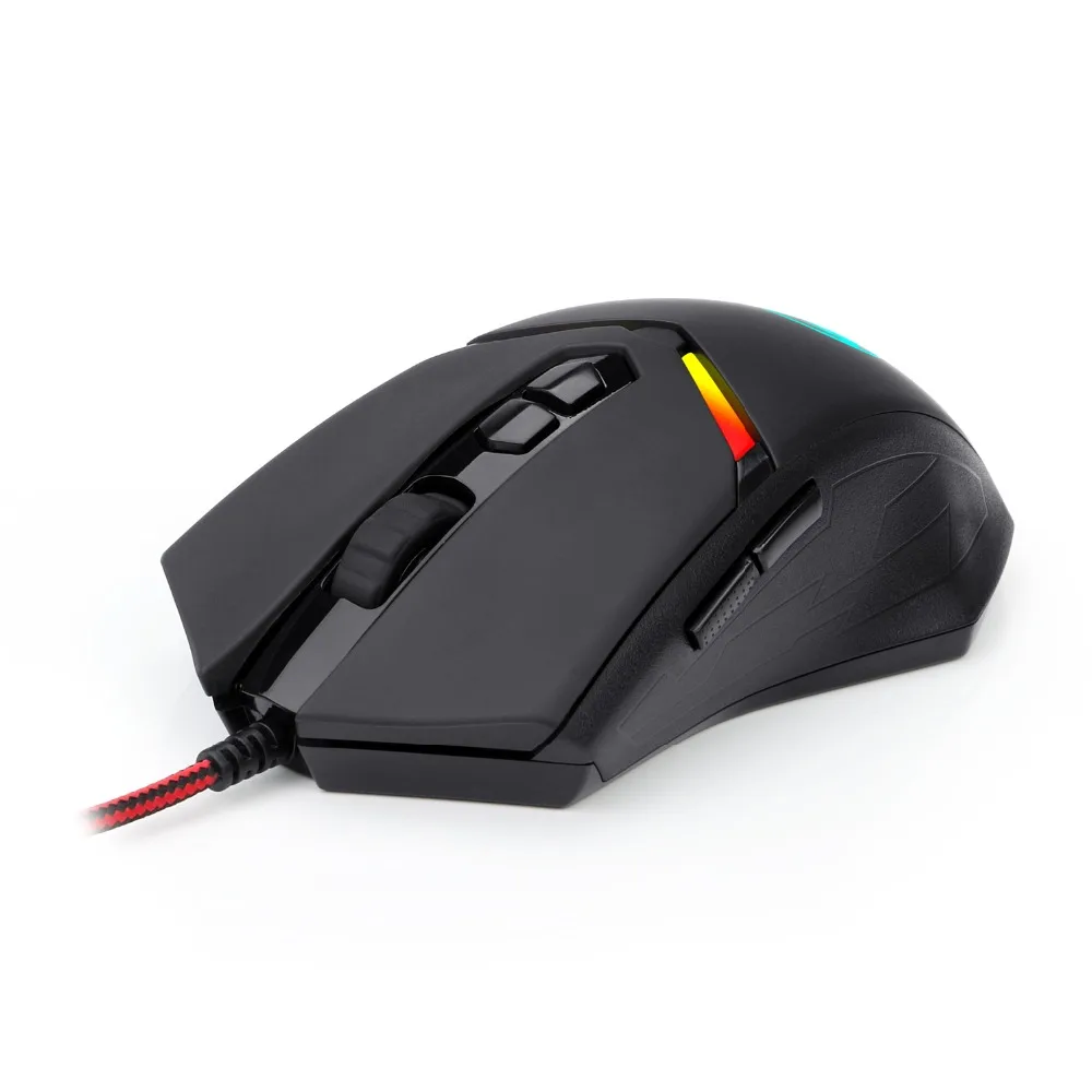 Redragon M602 игровой Мышь с цветовой моделью RGB светодиодный Подсветка Регулируемый Точек на дюйм эргономичный геймерская мышь боковые кнопки 8 встроенных весов