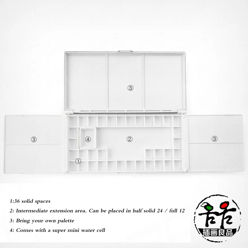 36 квадратов портативный пигментный ящик коробка с тонером акварельные пигменты коробка шлифовальный матовый черный