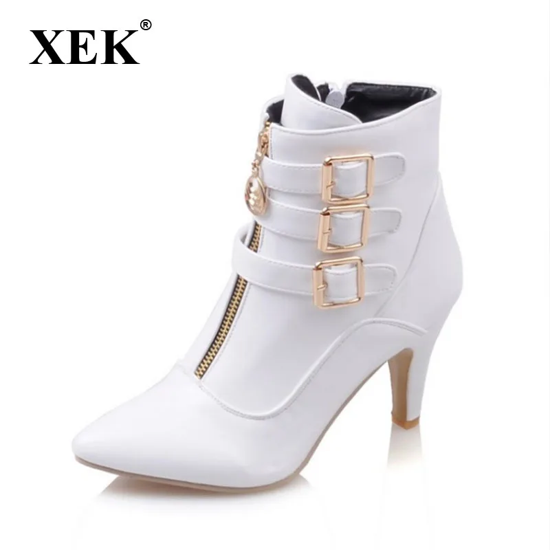 Size45 Alto Martin Rojo Xek Zapatos Negro Señoras Estrecha Tacón De Fwq7qR