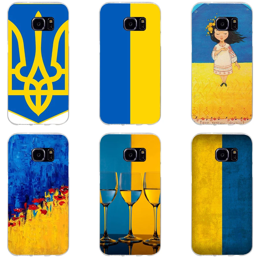 

87H Ukraine Flag Soft TPU Silicone Cover Case for samsung Galaxy s6 s6 s7 edge s8 s9 plus case