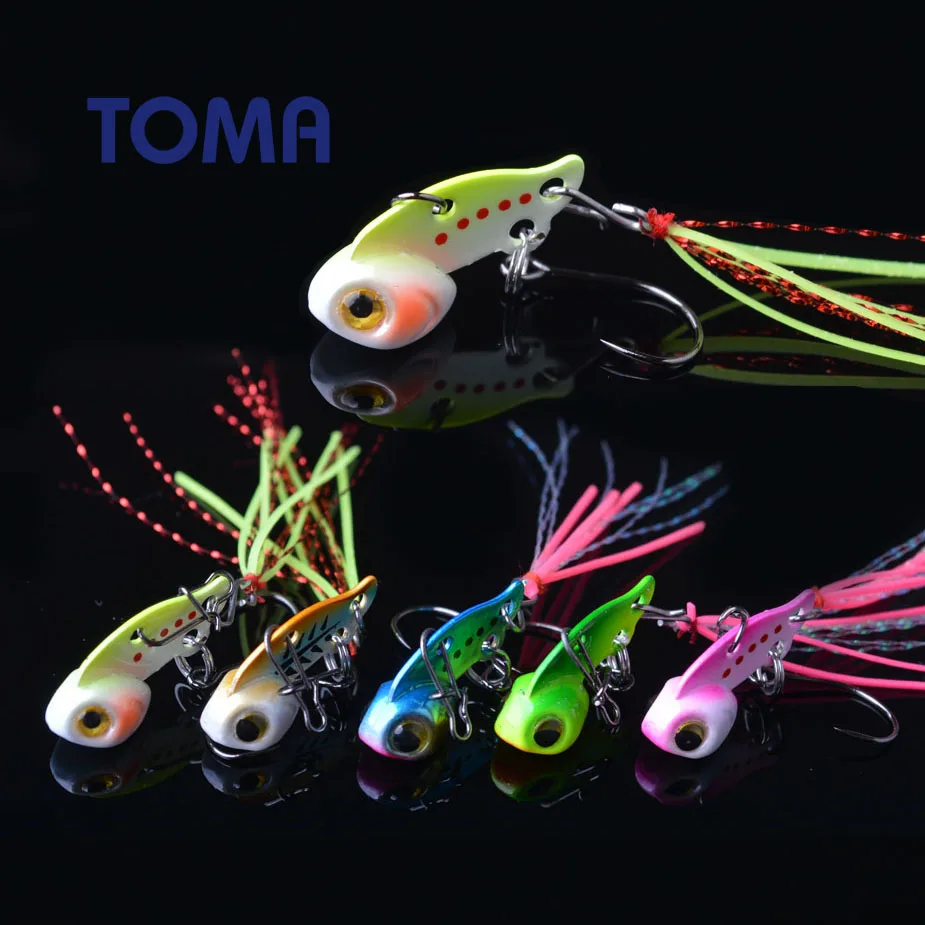 

TOMA Mini Metal VIB Fishing Lures 3g 6g Micro Vibration Artificial Hard Baits Spinner with ORIGIN Single Hook Fishing Tackle