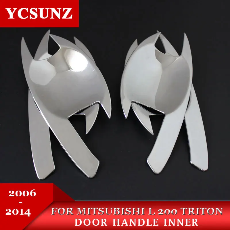 ABS дверная ручка внутренняя В Хромированном цвете для Mitsubishi L200 Triton 2006 2007 2008 2009 2010