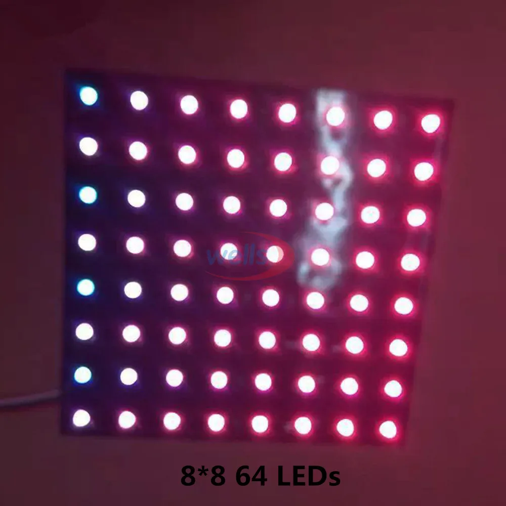 8*8 16*16 8*32 WS2812 WS2812B 5050 RGB полноцветная Гибкая Пиксельная панель 64 256 светодиодов 5 В DC панель дисплея комбинация экрана - Цвет: 8X8 64 LEDs