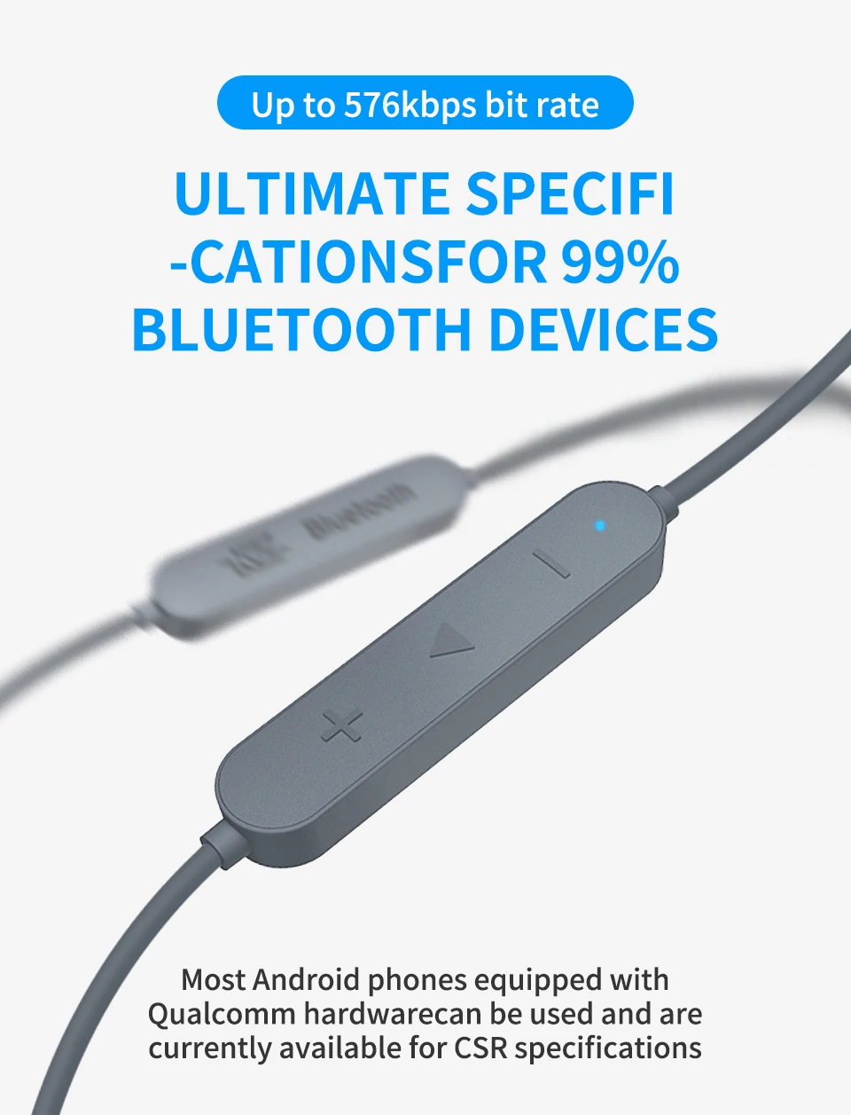 Беспроводной Bluetooth адаптер KZ CSR8675 IPX5 APTX HD AAC с микрофоном 2 контактный разъем 0 75 для