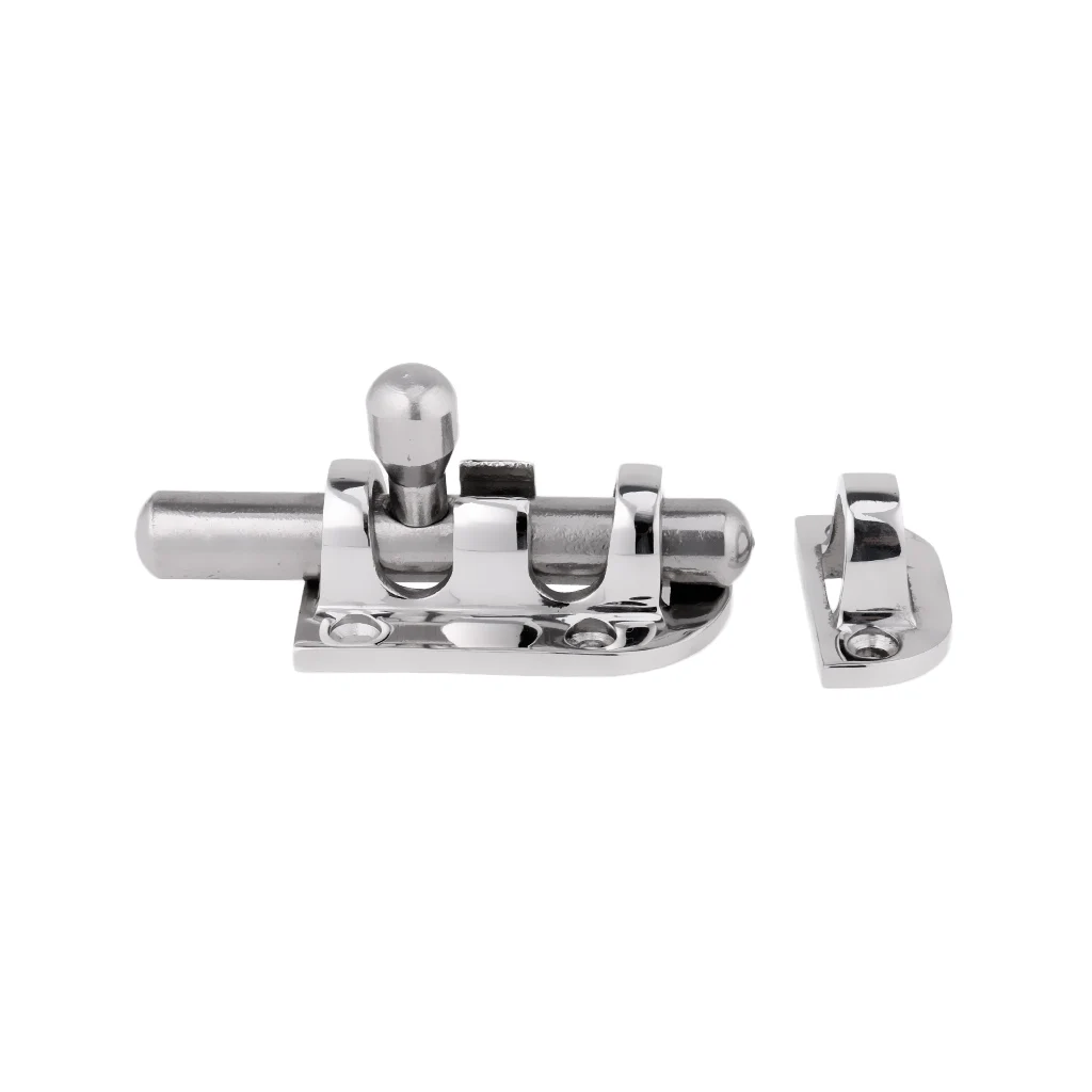 High Polished 316 Stainless Steel Marine Boat Barrel Bolt Sliding Cabin Door Hatch Latch Lock 6cm Length 60 x 30mm