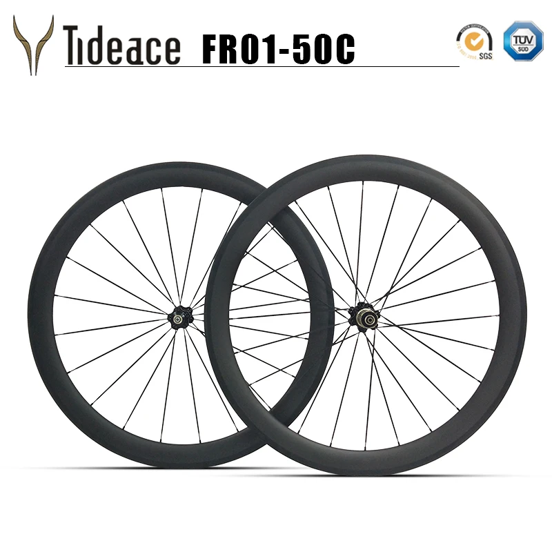 Carbon Hub ultra light 700C 50mm clincher road bike wheelset 3K/UD carbon road wheels 50C with Novatec Powerway Hubs