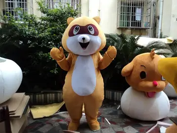 

New Brown Raccoon Mascot Costume Christmas Halloween Animal Raccoon Cartoon Mascot Adult Size Party Carnival Fancy Dress