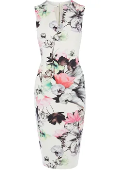 

New 2016 Print Women Dress Elegant V-Nevk Sleeveless Pencil Dresses