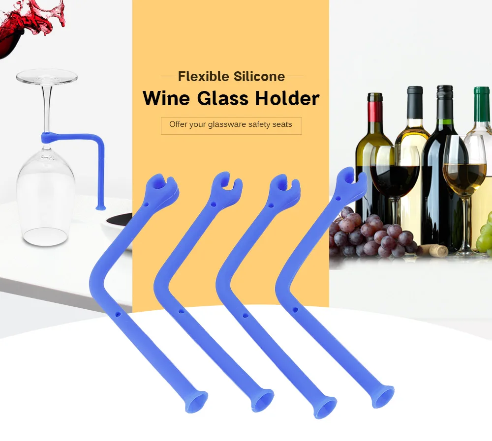 Flexible Stemware Saver Silicone Wine Glass Bracket Goblet Holder Hanging Rack Kitchen Tools Bar Supplies