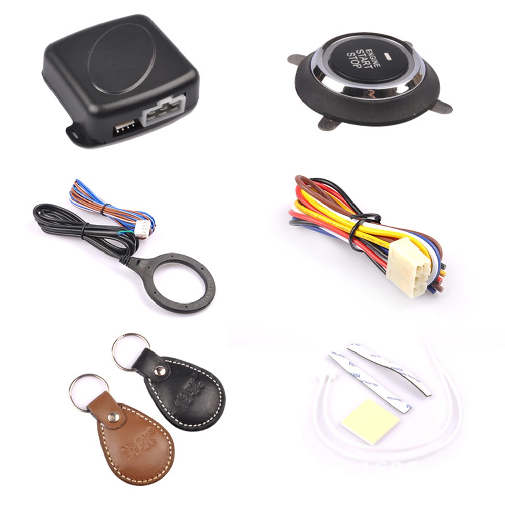 Comprar Botón de inicio del motor de alarma de coche automático interruptor de encendido RFID bloqueo de arranque sistema de entrada sin llave arrancador antirrobo CY932 CN