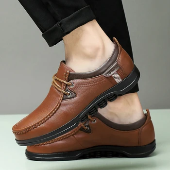 

ROMMEDAL classic boat shoes men genuine leather business casual shoes breath moccasins comfortable outdoor walk footwear male