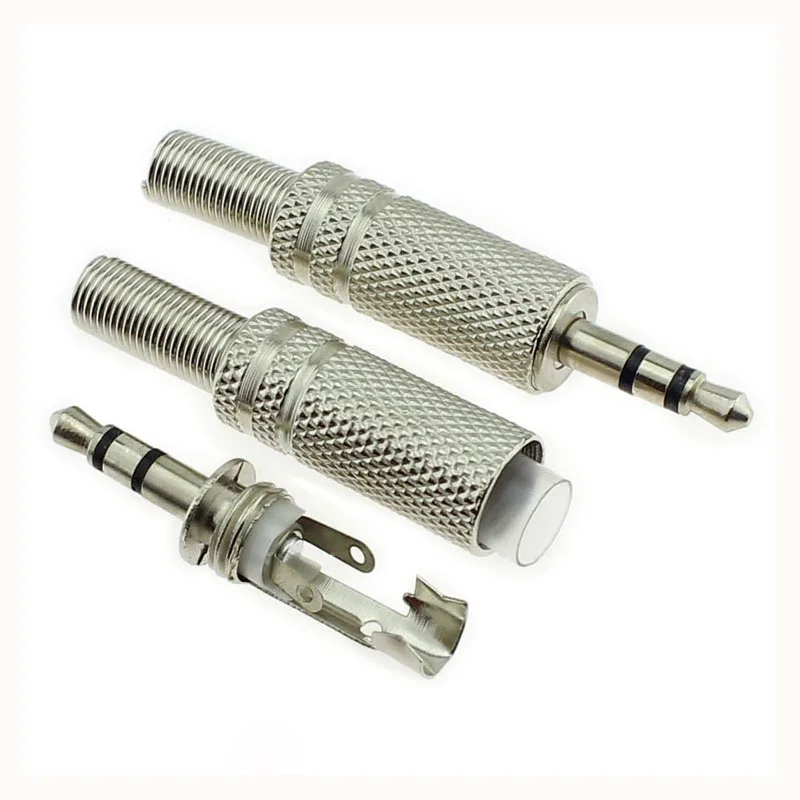 100pcs Jack 3 5mm Audio Cable Connector Wiring Dual channel Stereo Headphone Plug