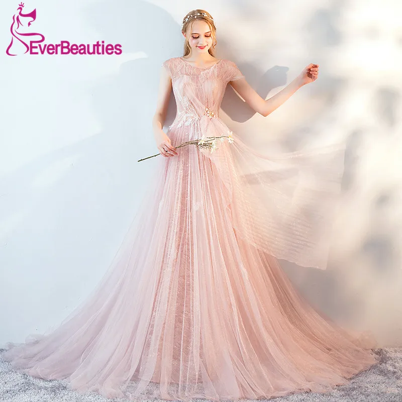 

Abendkleider 2019 Elegant Evening Dress Long Tulle Robe De Soiree Formal Dress Women Abiye Gece Elbisesi