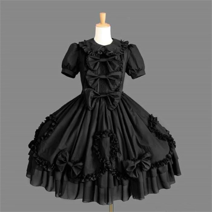 victorian style black dress