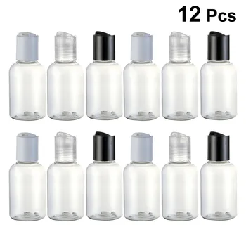 

12pcs 50ml Massage Oil Bottle Lotion Shampoo Liquid Dispenser Container With Press Cap top Disc Caps