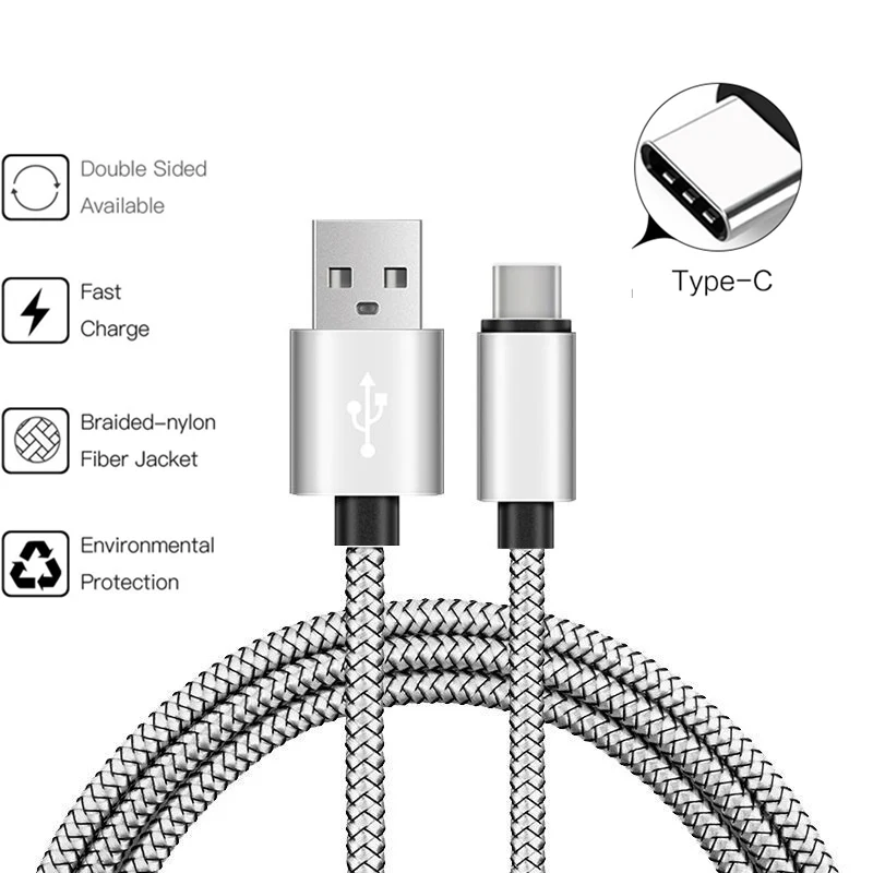 

2.4A Type C USB Cable Phone battery Charger Wire For Samsung galaxy S9 S8 A8 2018 A7 A5 A3 2017 A720F A520F Sharp Aquos S2 S3