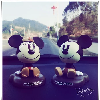 

New Cartoon Fashion Lovely Cute Automobile Headshaking Doll Mickey Mouse Lovely Car Decoration Products Car Ornaments