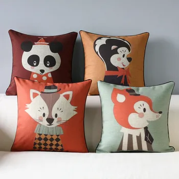

Nordic Cute circus animals pillow ,Red Cartoon Pillow cushion , pillowcase,sofa cushion home decorative Pillows