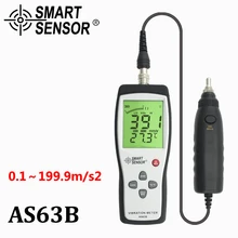 Цифровой измеритель вибрации 10 Гц~ 1 кГц 0,1~ 199,9 м/с, точный умный датчик AS63B, измерительный прибор вибрации, калибровочный анализатор с коробкой для переноски