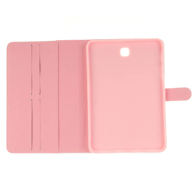 Luxury 2 Leavies PU Leather Stand Flip Case for Samsung Galaxy Tab S2 8.0 Case T710 T715 SM-T715 Tablet Wallet White Case Bag (61)