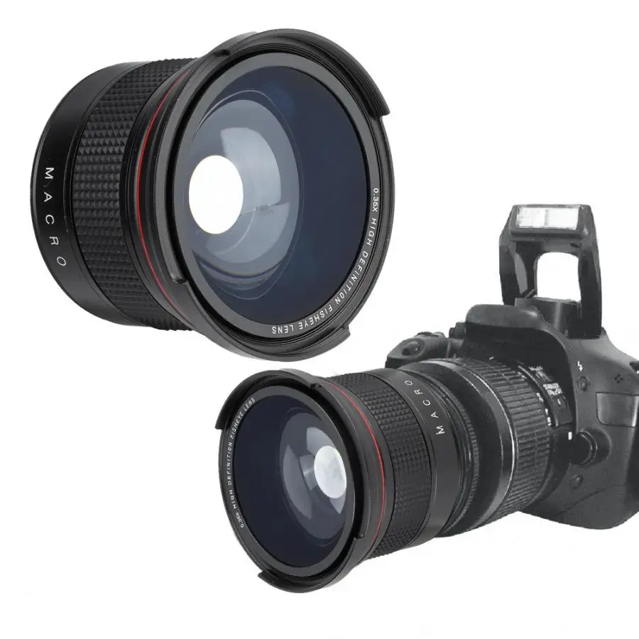 58 мм 0.35X рыбий глаз супер широкоугольный объектив для SLR DSLR камеры черный рыбий глаз адаптер для 58 мм Lenes