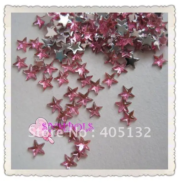 

NRR02P Free Shipping 10000pcs/bag Pink Star Shape Resin Nail Rhinestone Acrylic Rhinestone Nail Art
