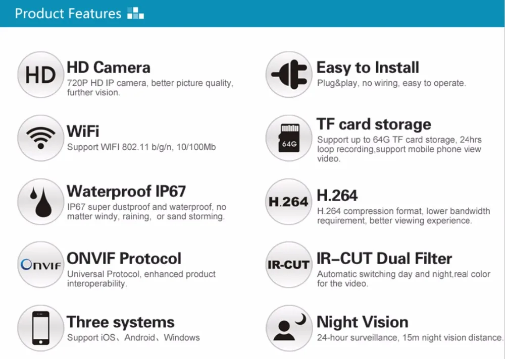 VStarcam C16S IP камера 1080M 2MP Беспроводная IR-Cut Wifi веб-камера CCTV наружная IP67 Surveilliance камера безопасности Видео видимая TF