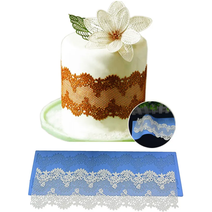 Силиконовые Sugarcraft кружева торт помадной формы для украшения торта шоколадный