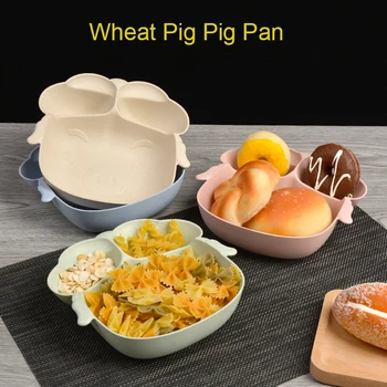 

Children Baby Bamboo Tableware Solid Feeding Animal Dishes Baby Bowl Plate Food Feeding Dinnerware Set Plate for Children