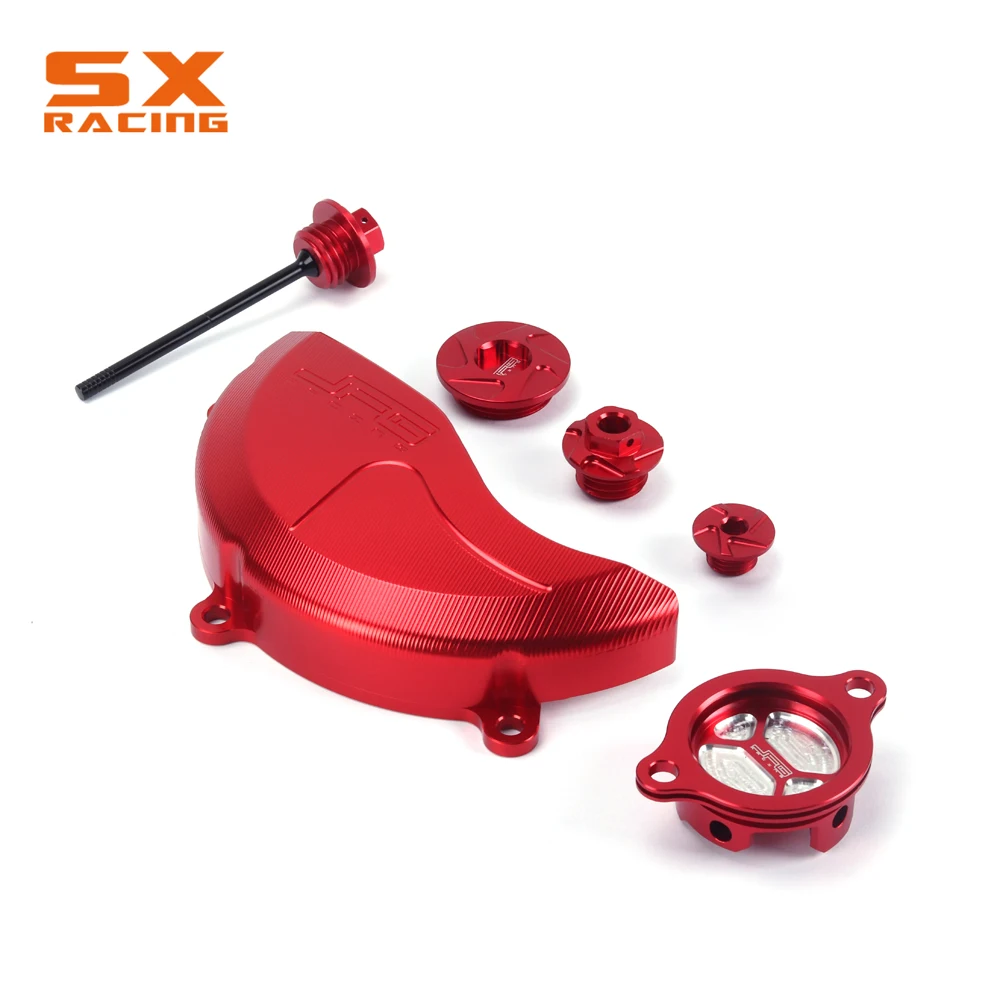 Red Oil Filter Cap Engine Side Cover Oil Bolt Timing Set For