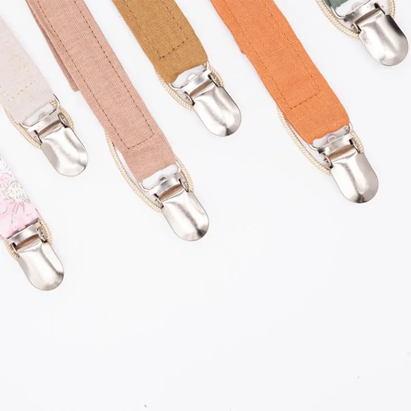 Cotton Linen Pacifier Clips Chain Dummy Clip Pacifier Holder Nipple Soother Chain For Infant Baby Feeding Baby Accessories