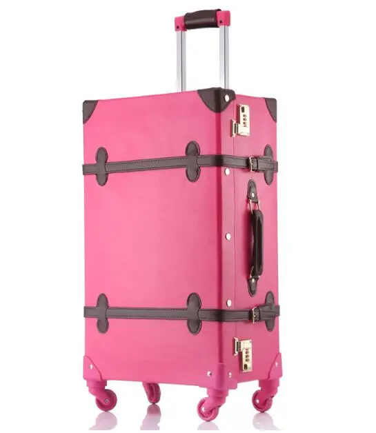 CARRYLOVE 2" 22" 2" Женская Ретро кожаная сумка для багажа винтажный Спиннер носить на Дорожный чемодан на колесиках набор на колесиках - Цвет: only luggage