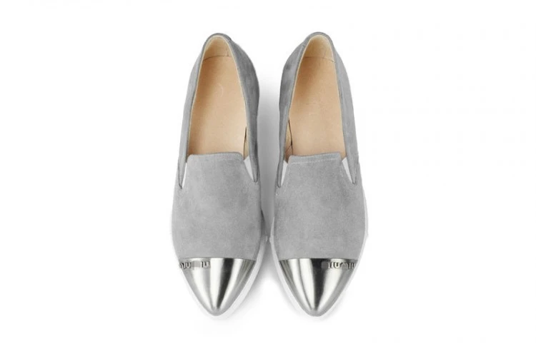 metallic silver loafers womens