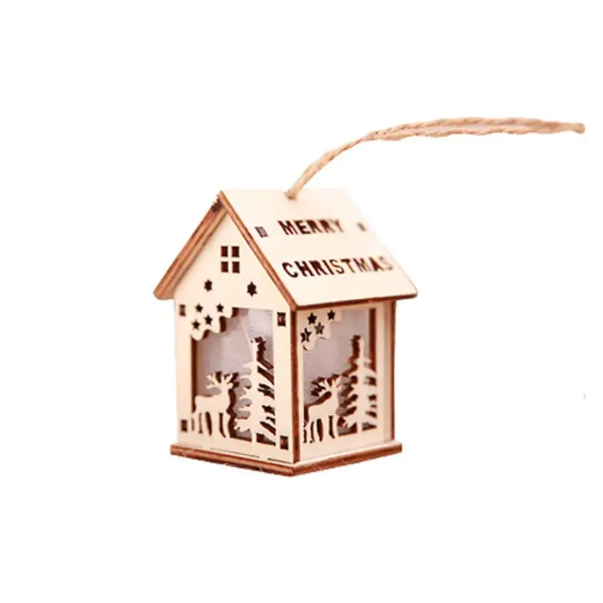 

Festival LED Light Wood House Christmas Tree Hanging Ornaments Holiday Nice Xmas Gift Decor For Christmas Decoration 2qw0817