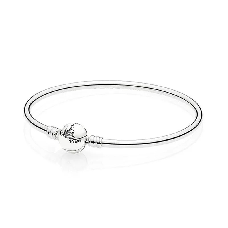 

925 Sterling Silver Original Moment Wonderful World Park Castlel Clasp Pandora Bangle Fit Women Bead Charm Bracelet DIY Jewelry