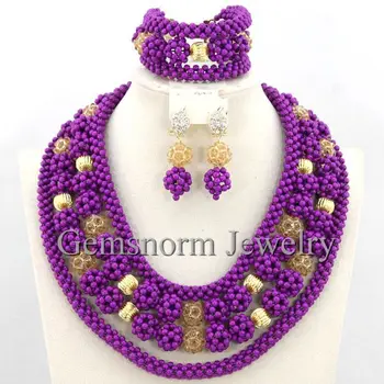 

Splendid African Women Jewelry Set Handmade Wedding Stone Beads Jewelry Set Free Shipping TN131