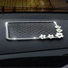 Автомобильные напольные коврики маленькие ромашки Стразы креативное украшение женский автомобильный парфюм Подушка Автомобильная приборная панель подставка для мобильного телефона