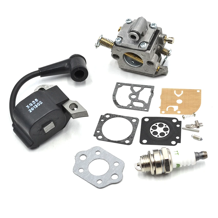 Carburetor Rebuild Kit & Igntion Coil Fits FITS STIHL 017 MS170 018