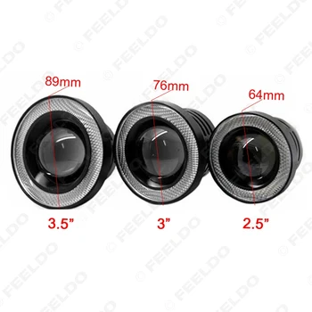 

2Pcs 2.5" 3" 3.5" inch COB Angel Eyes Fog Lights Led Car Headlight Lamp DRL Universal Daytime running light 64mm 76mm 89mm