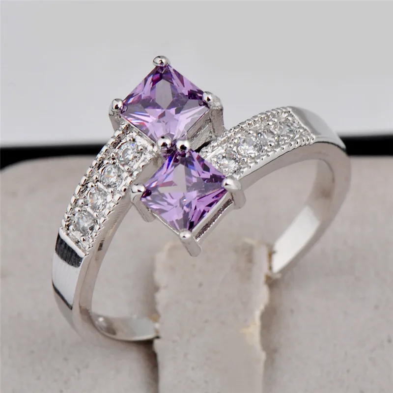 Простой стиль, женское маленькое пурпурное каменное кольцо, винтажное женское кольцо для помолвки, модные роскошные обручальные кольца, ювелирные изделия