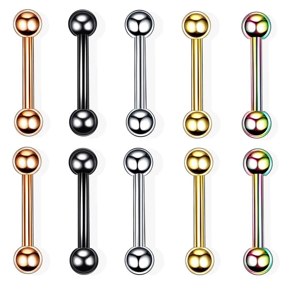 

2pcs/lot Steel Earring Piercings Ear Stud Tragus Cartilage Helix Conch Daith Piercings Straight Barbell Piercings Body Jewelry