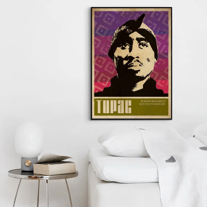 Плакат музыкальной певицы Tupac Постер в стиле хип хоп/рэп настенная живопись со