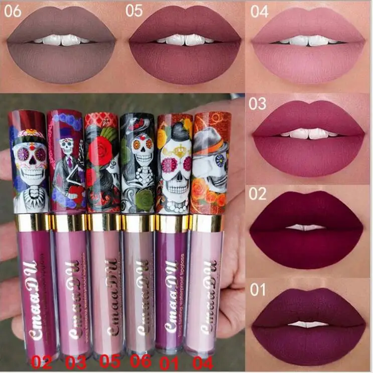 

30pcs CmaaDu New Makeup 6-Color Matte Lipstick Lasting Metal Pearlescent Liquid Lipstick Velvet Lip Gloss 2018