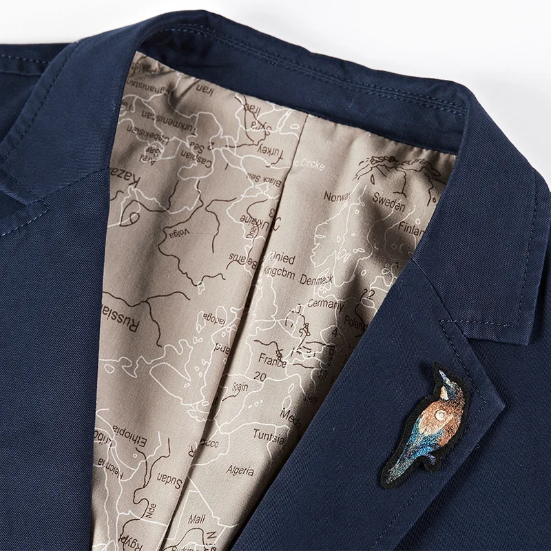 Осенний брендовый Мужской Хлопковый Блейзер, тонкий пиджак жениха, новейший дизайн пальто, высокое качество, блейзеры размера плюс S-4XL