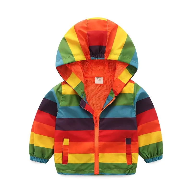 

NEW Rainbow Children Jacket Windbreaker Kid Coat Girl boy Spring Autumn Clothing Windcoat 2-7years old Children clothing